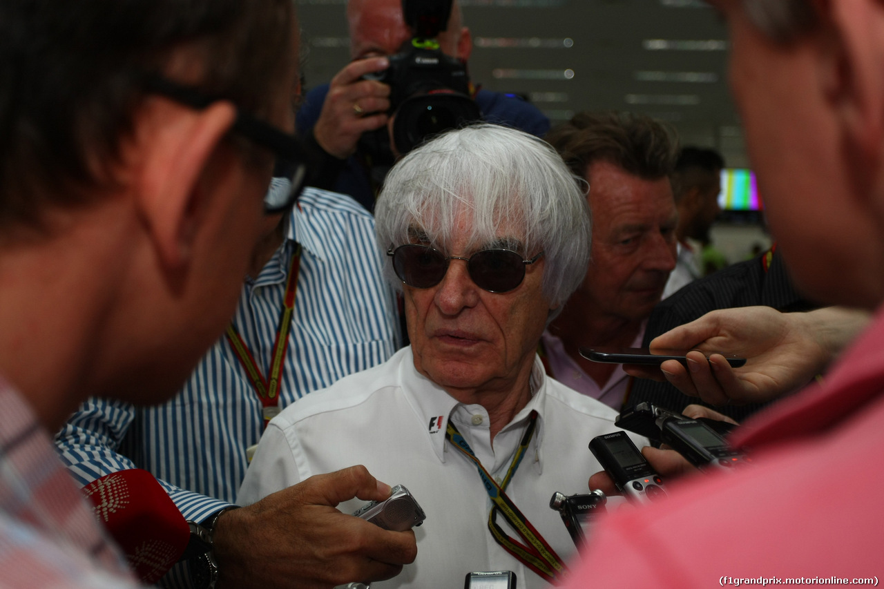 GP BAHRAIN, 06.04.2015- Bernie Ecclestone (GBR), President e CEO of Formula One Management is visiting the media center