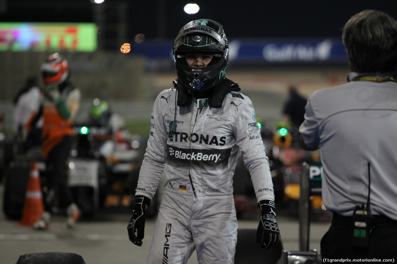 GP BAHRAIN, 06.04.2014- Gara, Nico Rosberg (GER) Mercedes AMG F1 W05 in parc fermee
