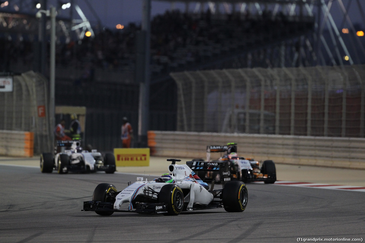GP BAHRAIN, 06.04.2014- Gara, Felipe Massa (BRA) Williams F1 Team FW36