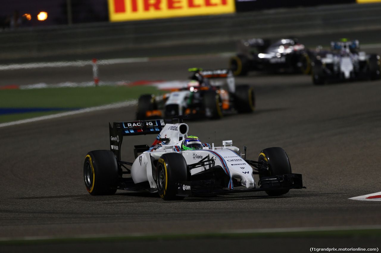 GP BAHRAIN, 06.04.2014- Gara, Felipe Massa (BRA) Williams F1 Team FW36