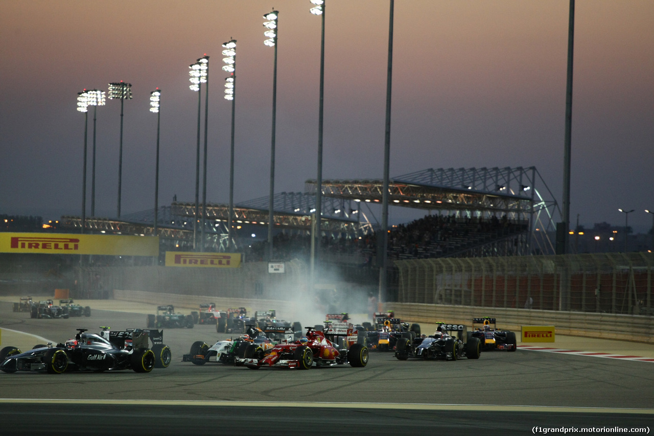 GP BAHRAIN, 06.04.2014- Gara, Fernando Alonso (ESP) Ferrari F14T