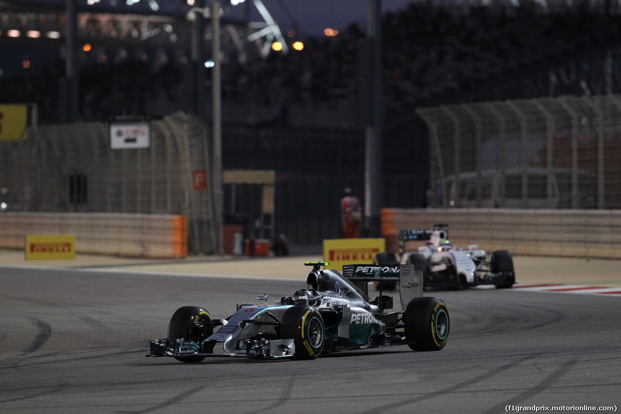 GP BAHRAIN, 06.04.2014- Gara, Nico Rosberg (GER) Mercedes AMG F1 W05