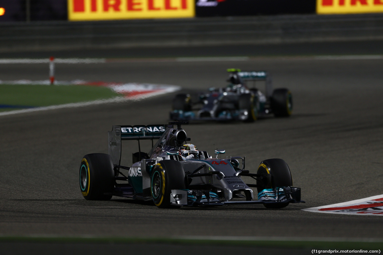 GP BAHRAIN, 06.04.2014- Gara, Lewis Hamilton (GBR) Mercedes AMG F1 W05