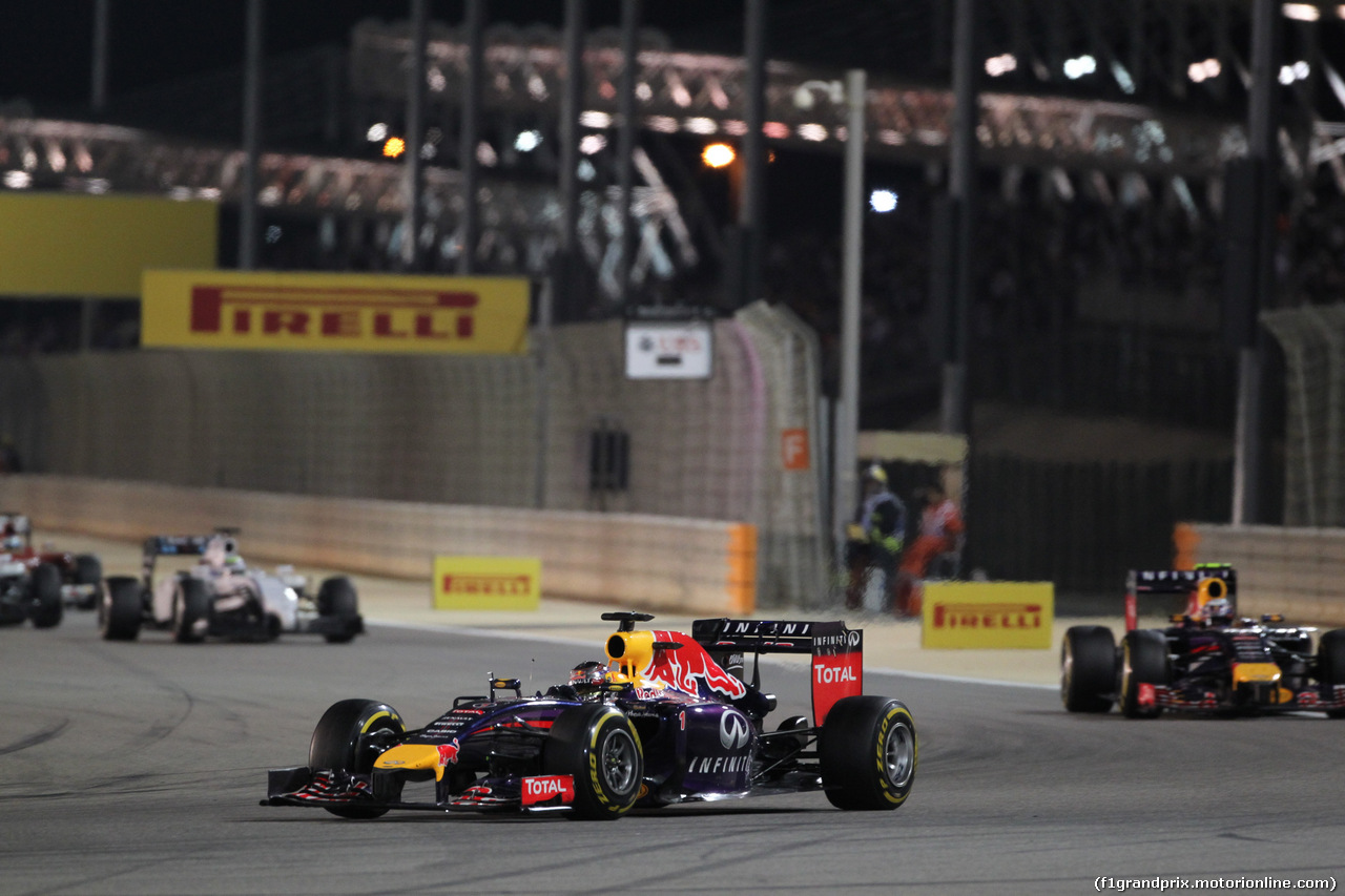 GP BAHRAIN, 06.04.2014- Gara, Sebastian Vettel (GER) Infiniti Red Bull Racing RB10