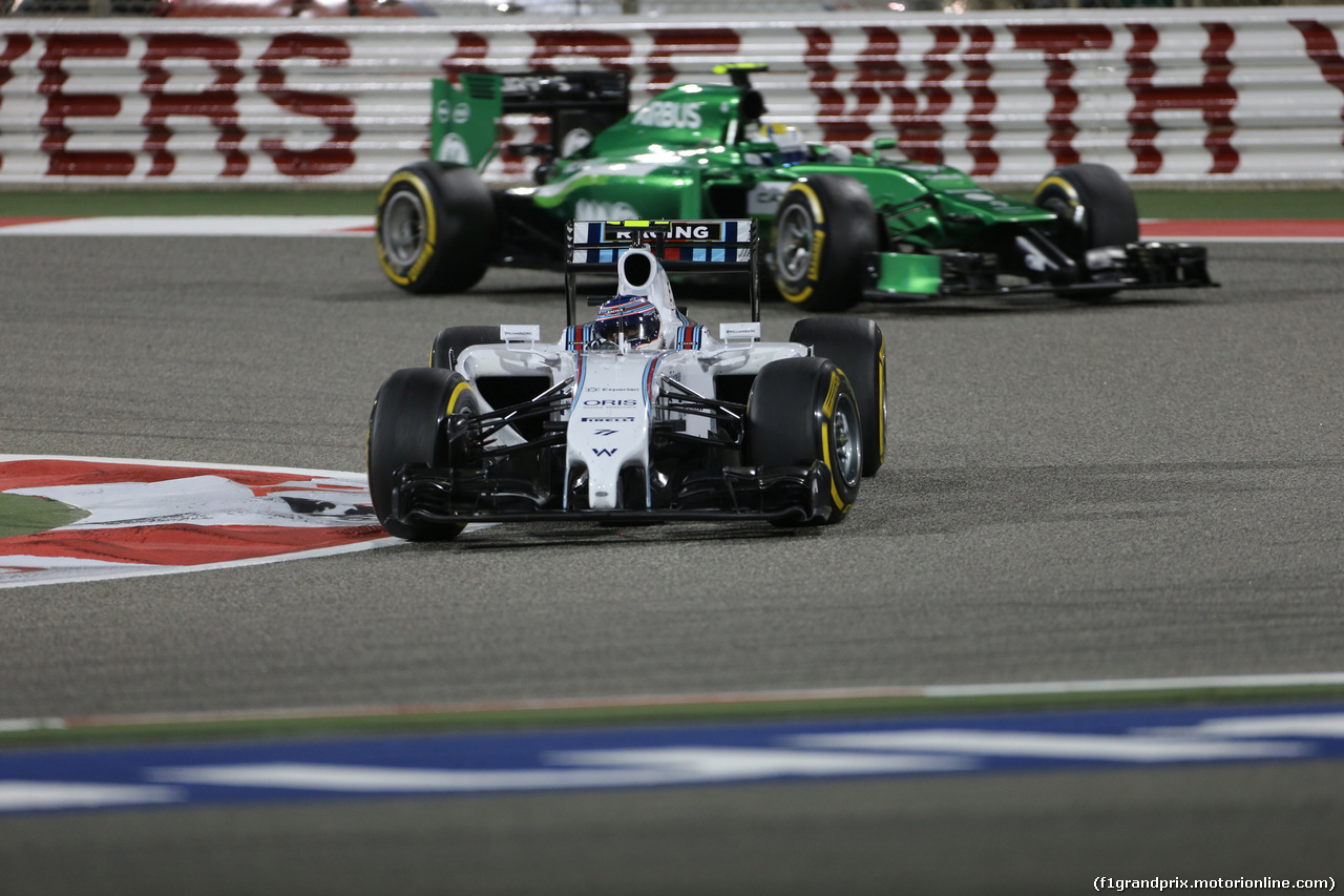 GP BAHRAIN, 06.04.2014- Gara, Valtteri Bottas (FIN) Williams F1 Team FW36