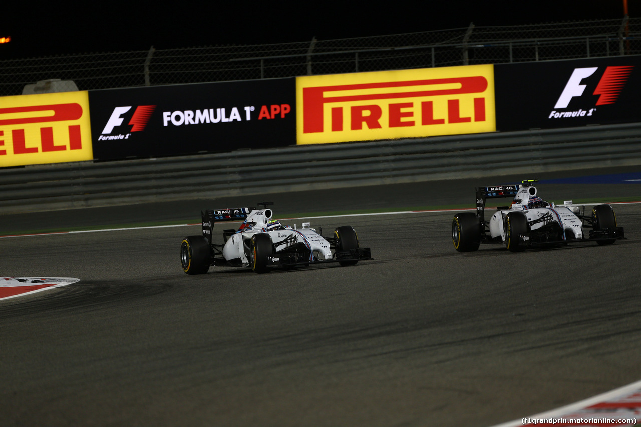 GP BAHRAIN, 06.04.2014- Gara, Felipe Massa (BRA) Williams F1 Team FW36