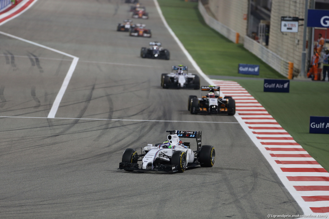 GP BAHRAIN, 06.04.2014- Gara, Felipe Massa (BRA) Williams F1 Team FW36