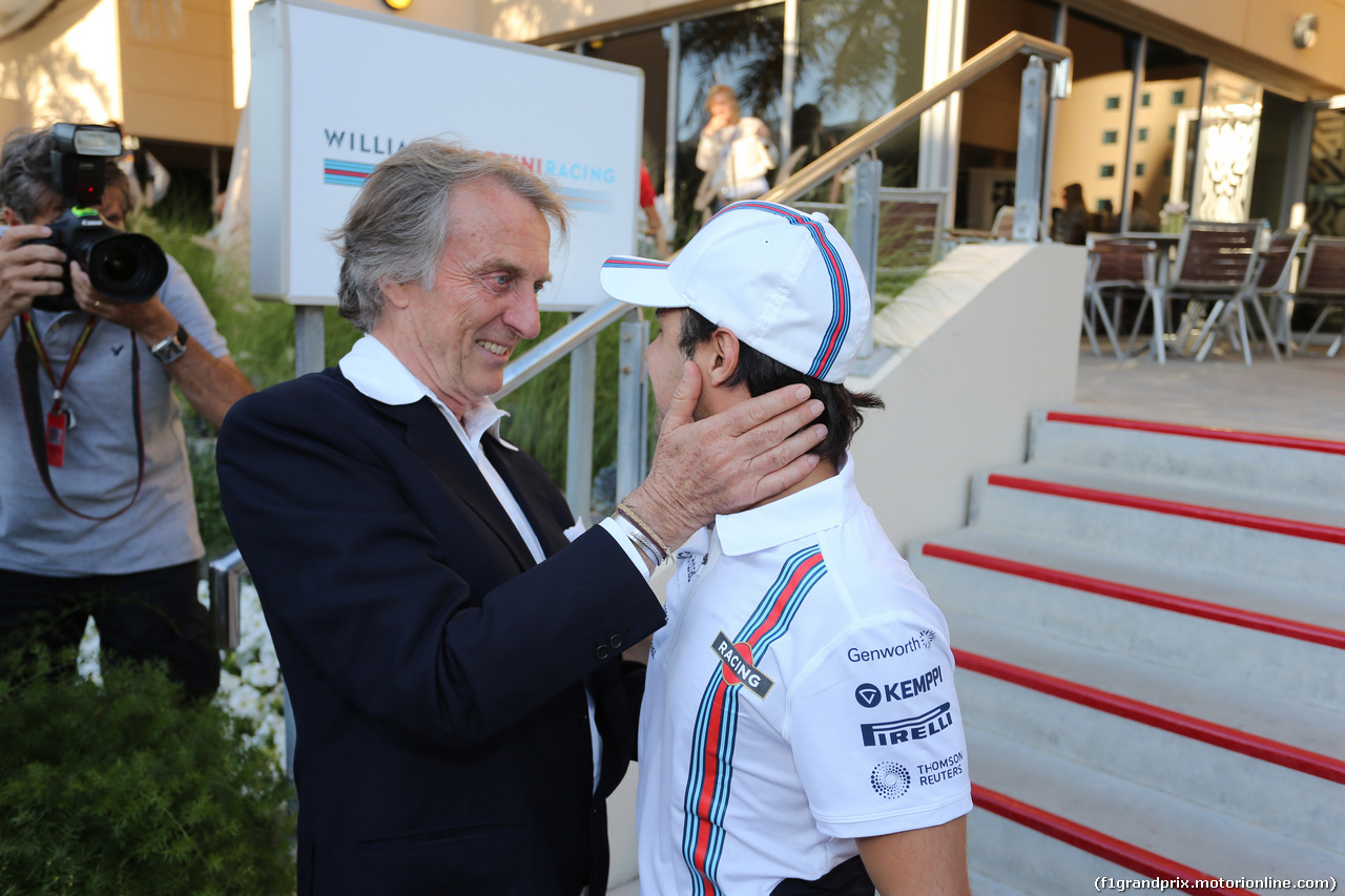 GP BAHRAIN, 06.04.2014- Felipe Massa (BRA) Williams F1 Team FW36 e Luca Cordero di Montezemolo (ITA), President Ferrari