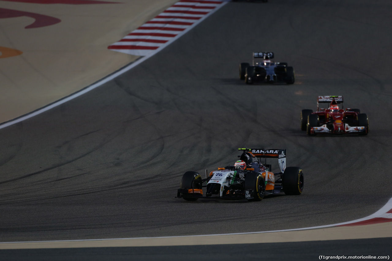 GP BAHRAIN, 06.04.2014- Gara, Sergio Perez (MEX) Sahara Force India F1 Team VJM07