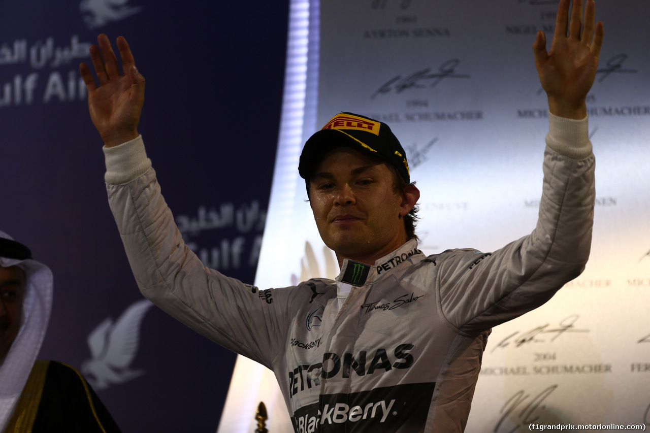 GP BAHRAIN, 06.04.2014- Podium, 2nd Nico Rosberg (GER) Mercedes AMG F1 W05
