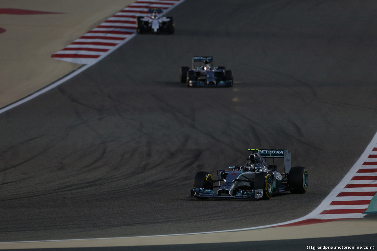 GP BAHRAIN, 06.04.2014- Gara, Nico Rosberg (GER) Mercedes AMG F1 W05