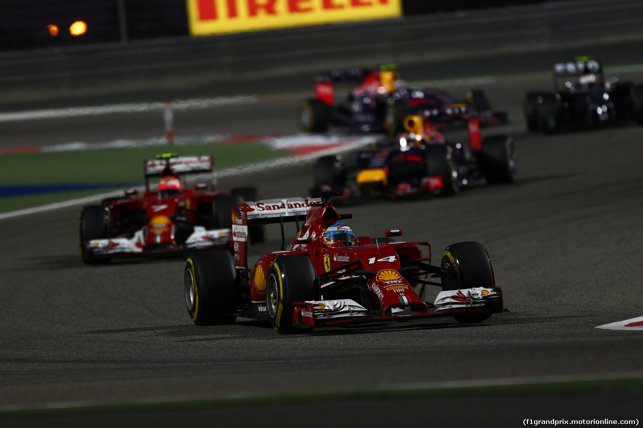 GP BAHRAIN, 06.04.2014- Gara, Fernando Alonso (ESP) Ferrari F14T