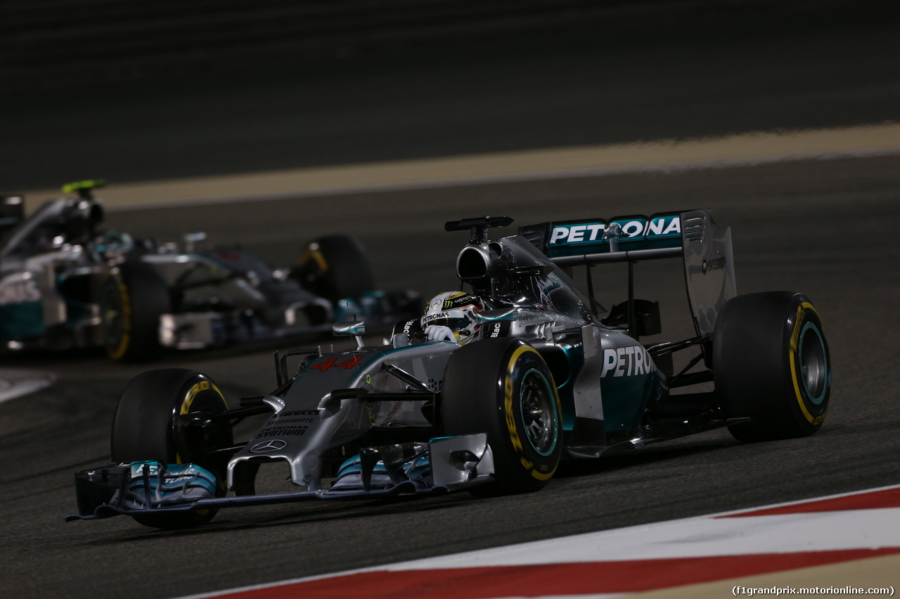 GP BAHRAIN, 06.04.2014- Gara, Lewis Hamilton (GBR) Mercedes AMG F1 W05