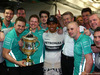 GP BAHRAIN, 06.04.2014- Lewis Hamilton (GBR) Mercedes AMG F1 W05 celebration for his victory after the race