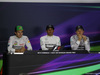 GP BAHRAIN, 06.04.2014- After Gara Press Conference, winner Lewis Hamilton (GBR) Mercedes AMG F1 W05m 2nd Nico Rosberg (GER) Mercedes AMG F1 W05, 3rd Sergio Perez (MEX) Sahara Force India F1 Team VJM07