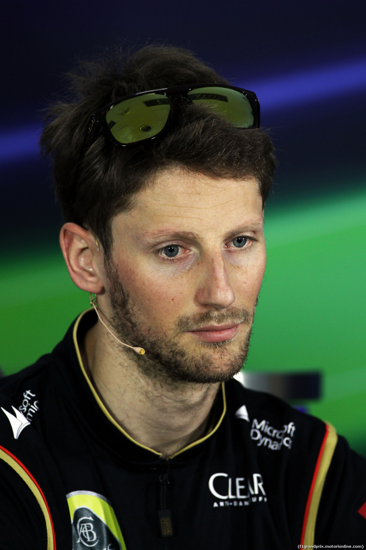 GP BAHRAIN, Romain Grosjean (FRA) Lotus F1 Team in the FIA Press Conference.
03.04.2014. Formula 1 World Championship, Rd 3, Bahrain Grand Prix, Sakhir, Bahrain, Preparation Day.