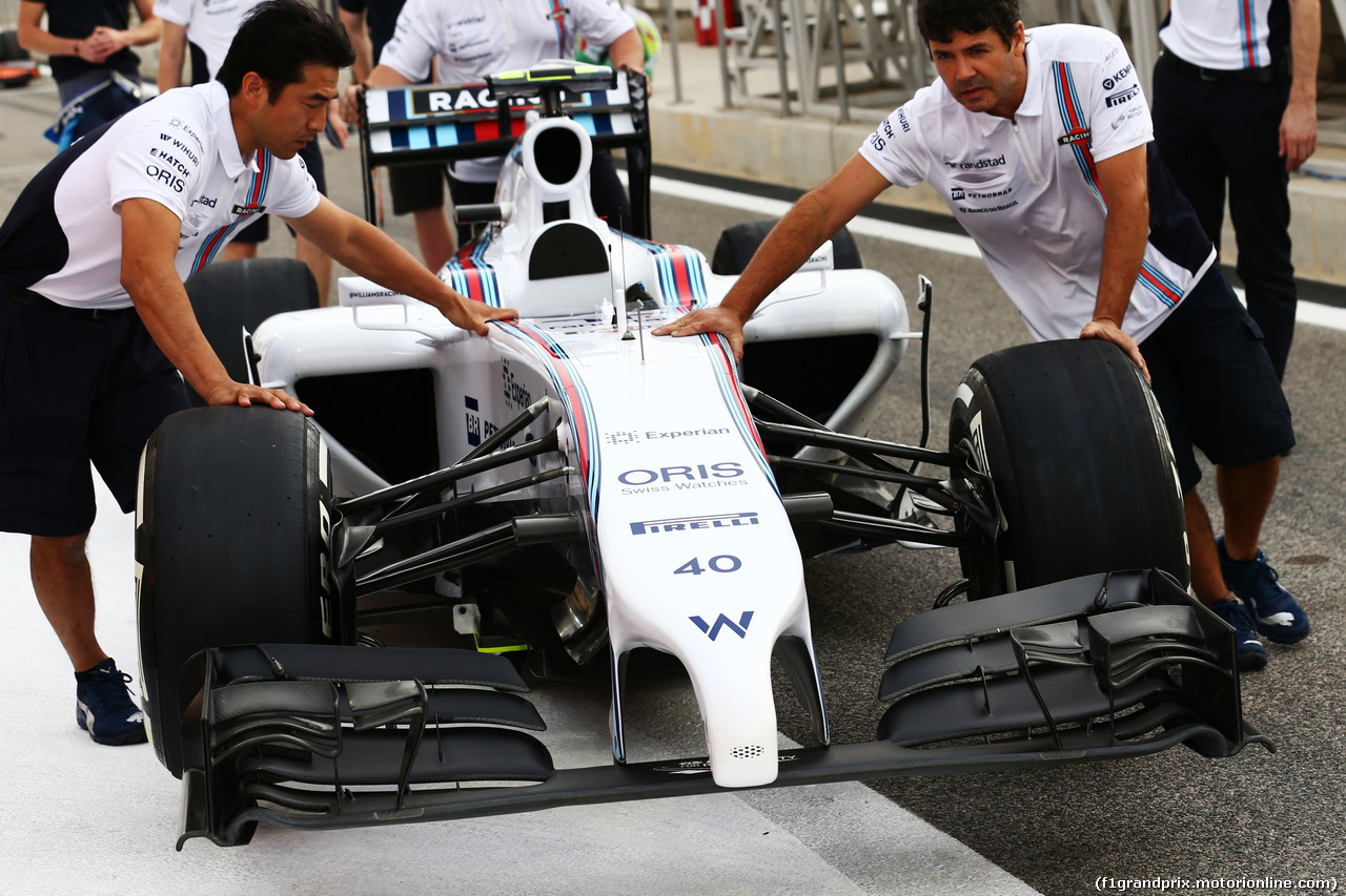 GP BAHRAIN, Williams FW36.
03.04.2014. Formula 1 World Championship, Rd 3, Bahrain Grand Prix, Sakhir, Bahrain, Preparation Day.