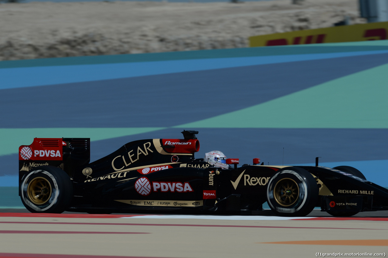 GP BAHRAIN, 04.04.2014- Prove Libere 1, Romain Grosjean (FRA) Lotus F1 Team E22