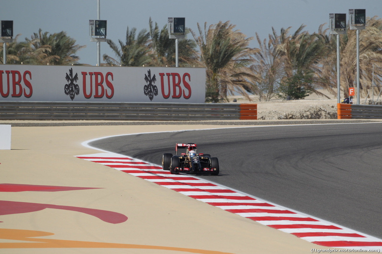 GP BAHRAIN, 04.04.2014- Prove Libere 1, Romain Grosjean (FRA) Lotus F1 Team E22