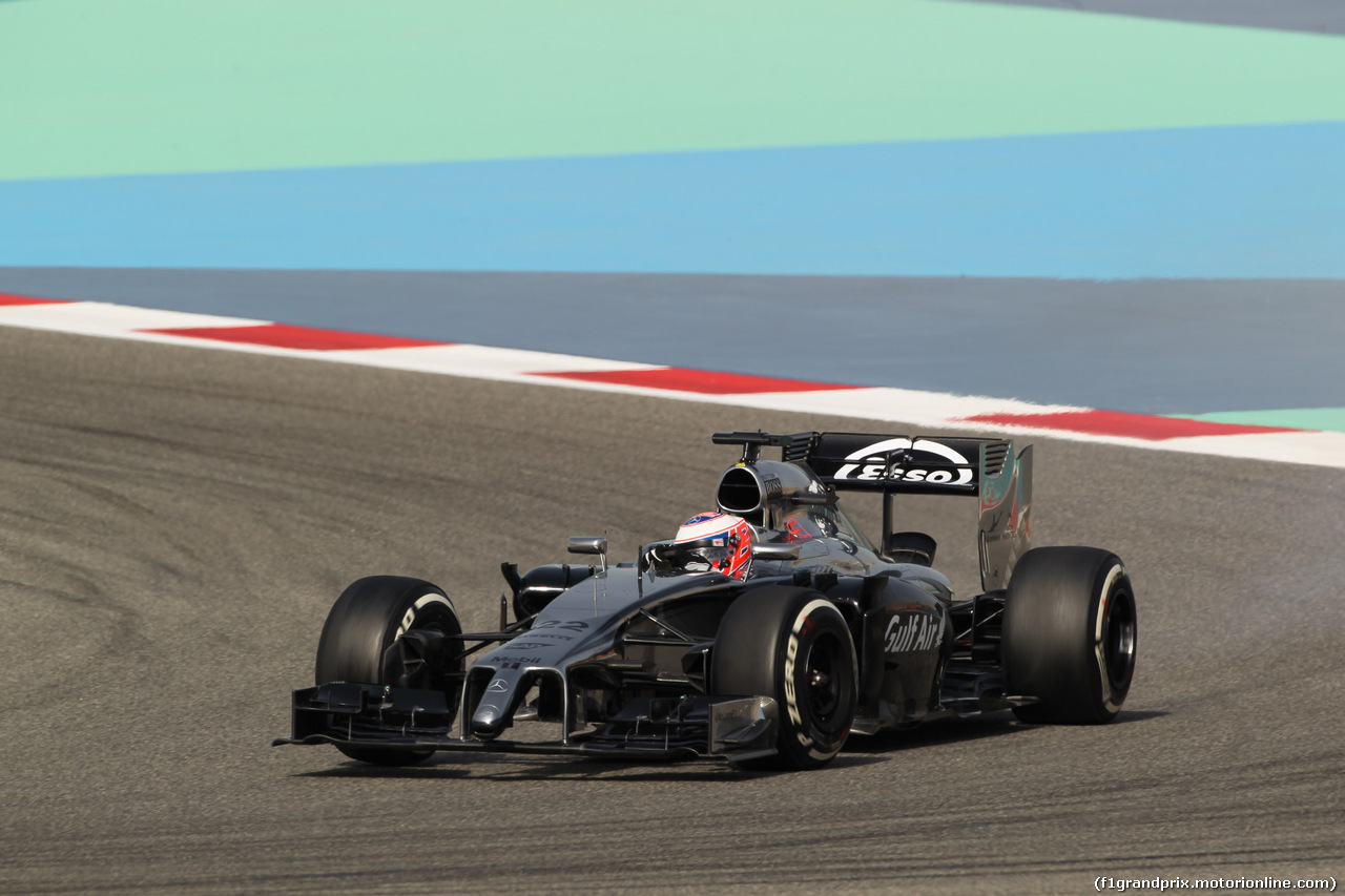 GP BAHRAIN, 04.04.2014- Prove Libere 1, Jenson Button (GBR) McLaren Mercedes MP4-29