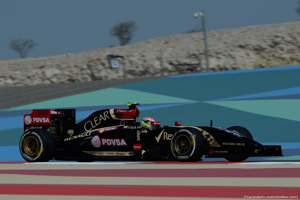 GP BAHRAIN, 04.04.2014- Prove Libere 1, Pastor Maldonado (VEN) Lotus F1 Team, E22