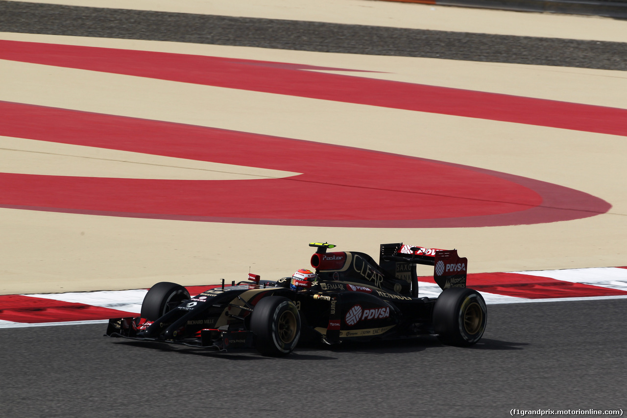GP BAHRAIN, 04.04.2014- Prove Libere 1, Pastor Maldonado (VEN) Lotus F1 Team, E22