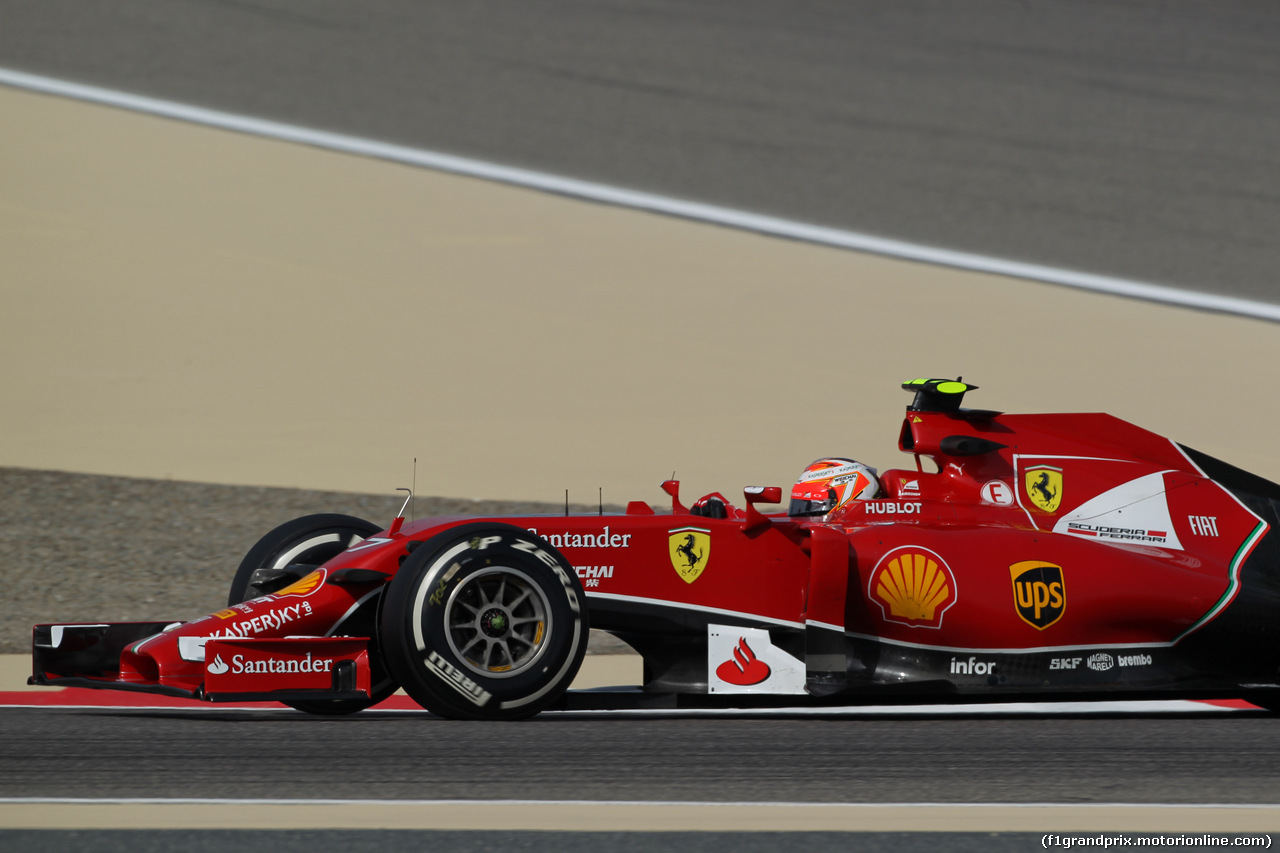 GP BAHRAIN, 04.04.2014- Prove Libere 1, Kimi Raikkonen (FIN) Ferrari F147