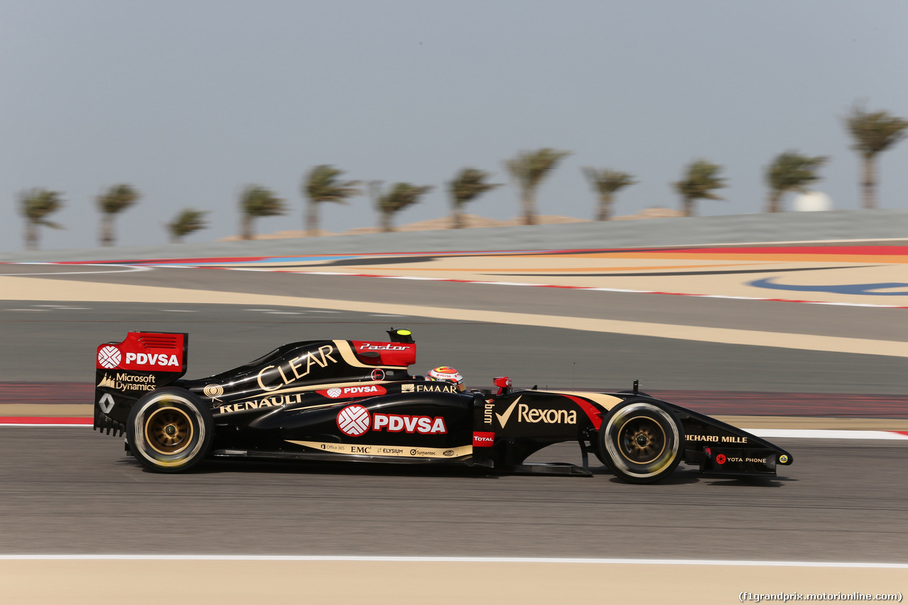 GP BAHRAIN, 04.04.2014- Prove Libere 1, Pastor Maldonado (VEN) Lotus F1 Team, E22
