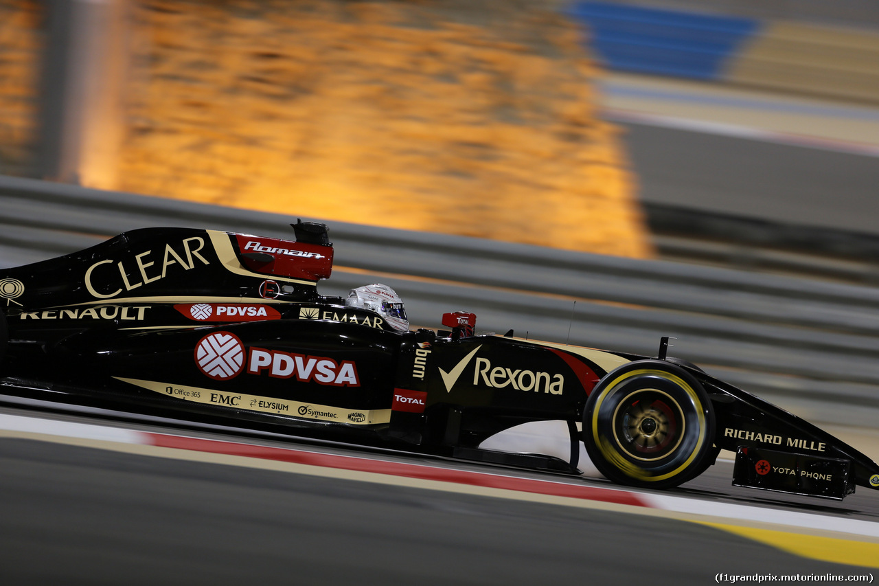 GP BAHRAIN, 04.04.2014- Prove Libere 2, Romain Grosjean (FRA) Lotus F1 Team E22