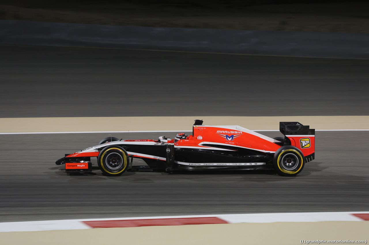 GP BAHRAIN, 04.04.2014- Prove Libere 2, Jules Bianchi (FRA) Marussia F1 Team MR03