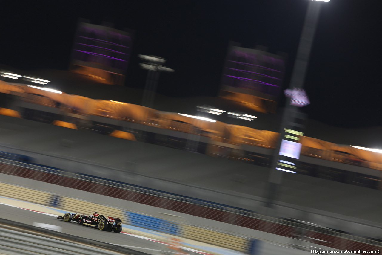 GP BAHRAIN, 04.04.2014- Prove Libere 2, Romain Grosjean (FRA) Lotus F1 Team E22