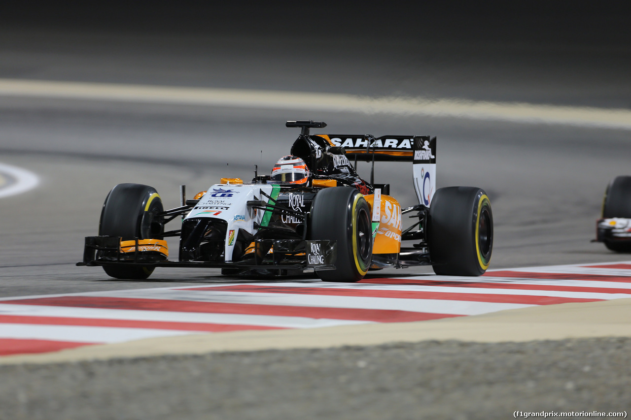 GP BAHRAIN, 04.04.2014- Prove Libere 2, Nico Hulkenberg (GER) Sahara Force India VJM07