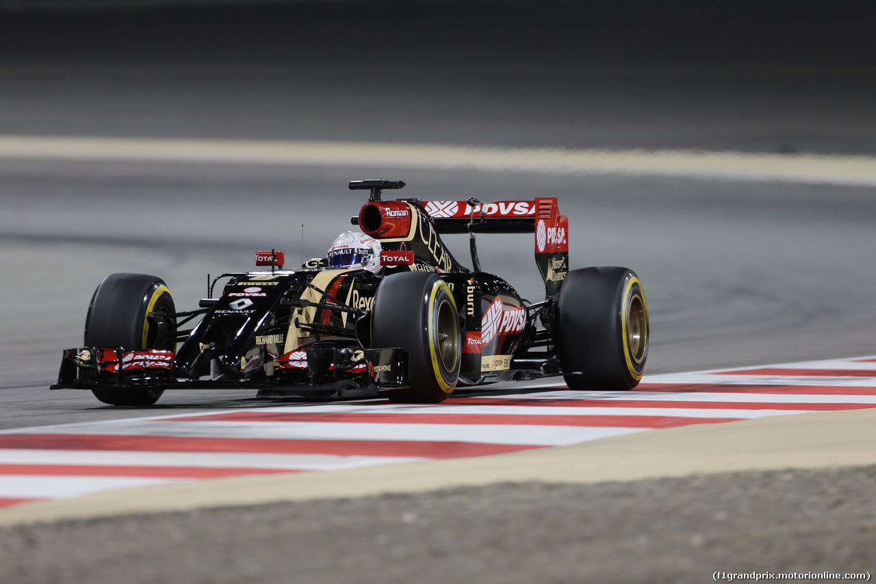 GP BAHRAIN, 04.04.2014- Prove Libere 2, Romain Grosjean (FRA) Lotus F1 Team E22