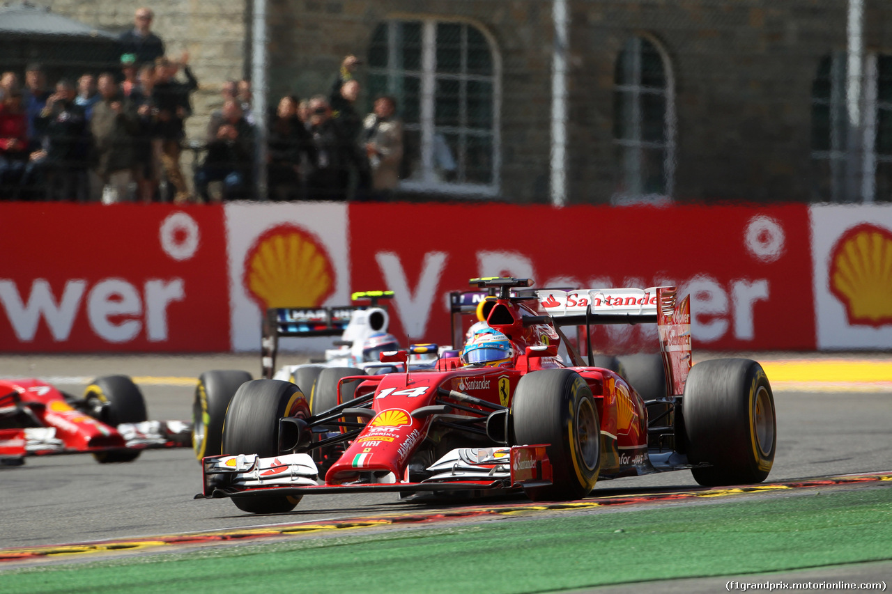 GP BELGIO, 24.08.2014- Gara, Fernando Alonso (ESP) Ferrari F14-T