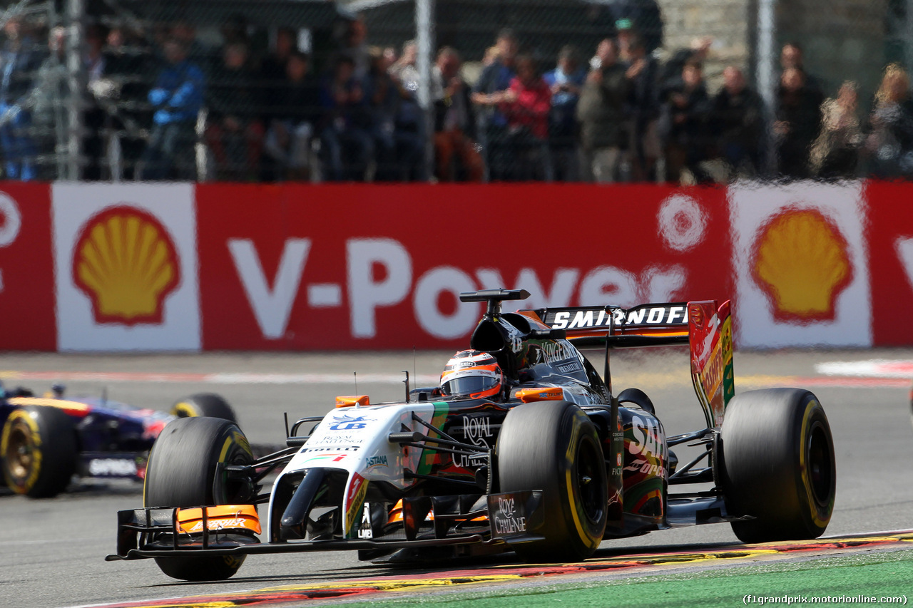 GP BELGIO, 24.08.2014- Gara, Nico Hulkenberg (GER) Sahara Force India F1 VJM07