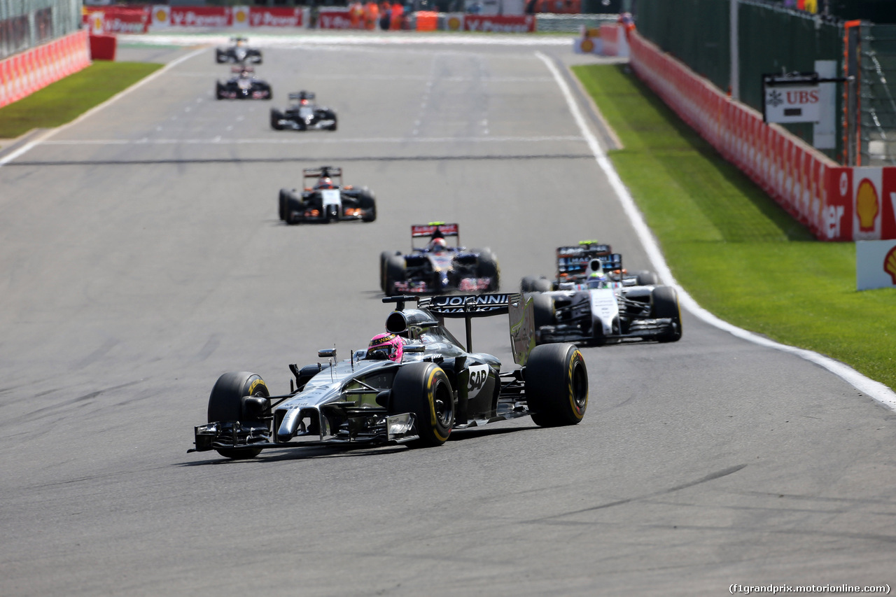 GP BELGIO, 24.08.2014- Gara, Jenson Button (GBR) McLaren Mercedes MP4-29