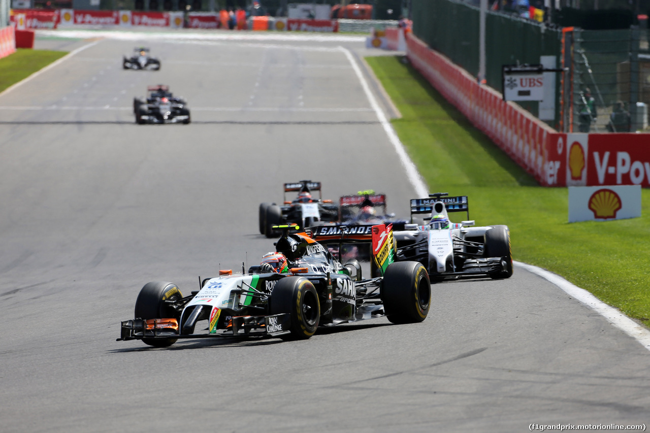 GP BELGIO, 24.08.2014- Gara, Sergio Perez (MEX) Sahara Force India F1 VJM07