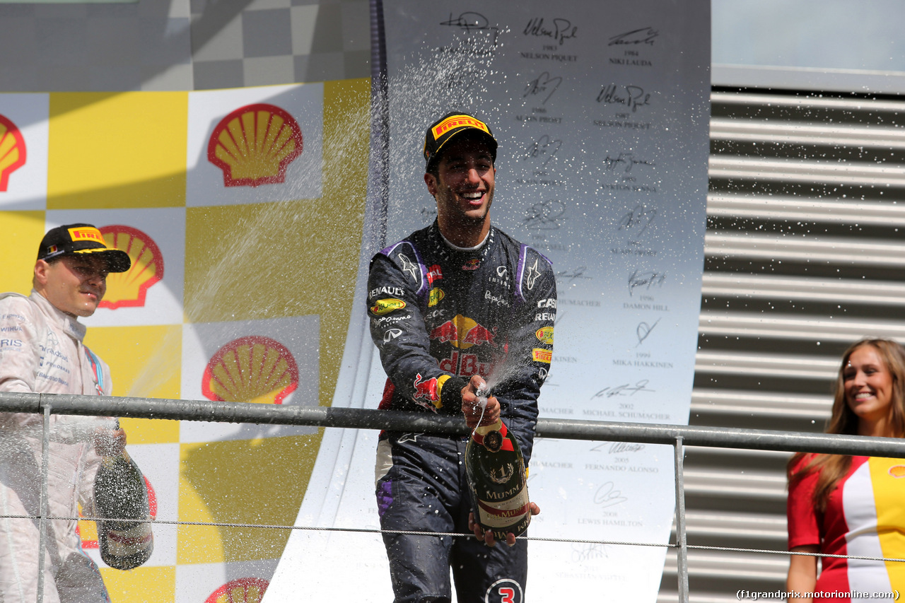 GP BELGIO, 24.08.2014- Gara, Daniel Ricciardo (AUS) Red Bull Racing RB10 vincitore