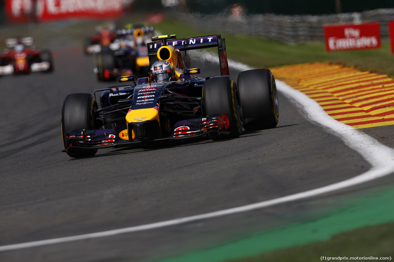 GP BELGIO, 24.08.2014- Gara, Daniel Ricciardo (AUS) Red Bull Racing RB10