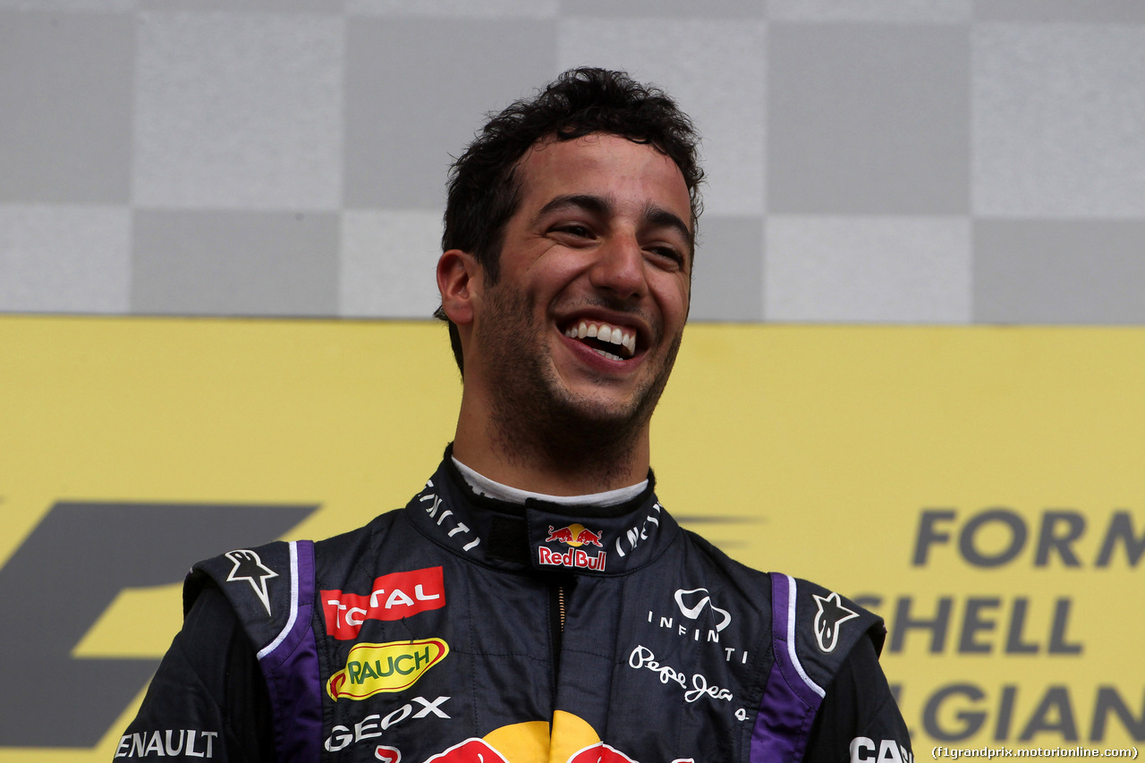 GP BELGIO, 24.08.2014- Gara, Daniel Ricciardo (AUS) Red Bull Racing RB10 vincitore