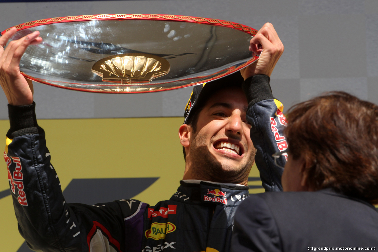 GP BELGIO, 24.08.2014- Gara, Daniel Ricciardo (AUS) Red Bull Racing RB10 vincitore