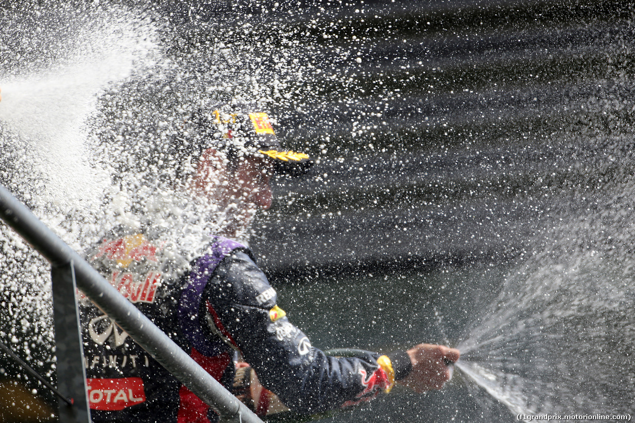 GP BELGIO, 24.08.2014-Gara, Daniel Ricciardo (AUS) Red Bull Racing RB10 vincitore
