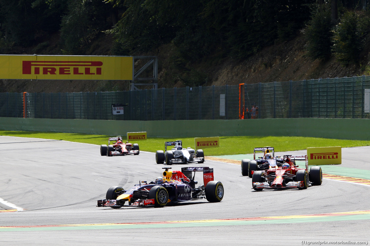GP BELGIO, 24.08.2014- Gara, Sebastian Vettel (GER) Red Bull Racing RB10