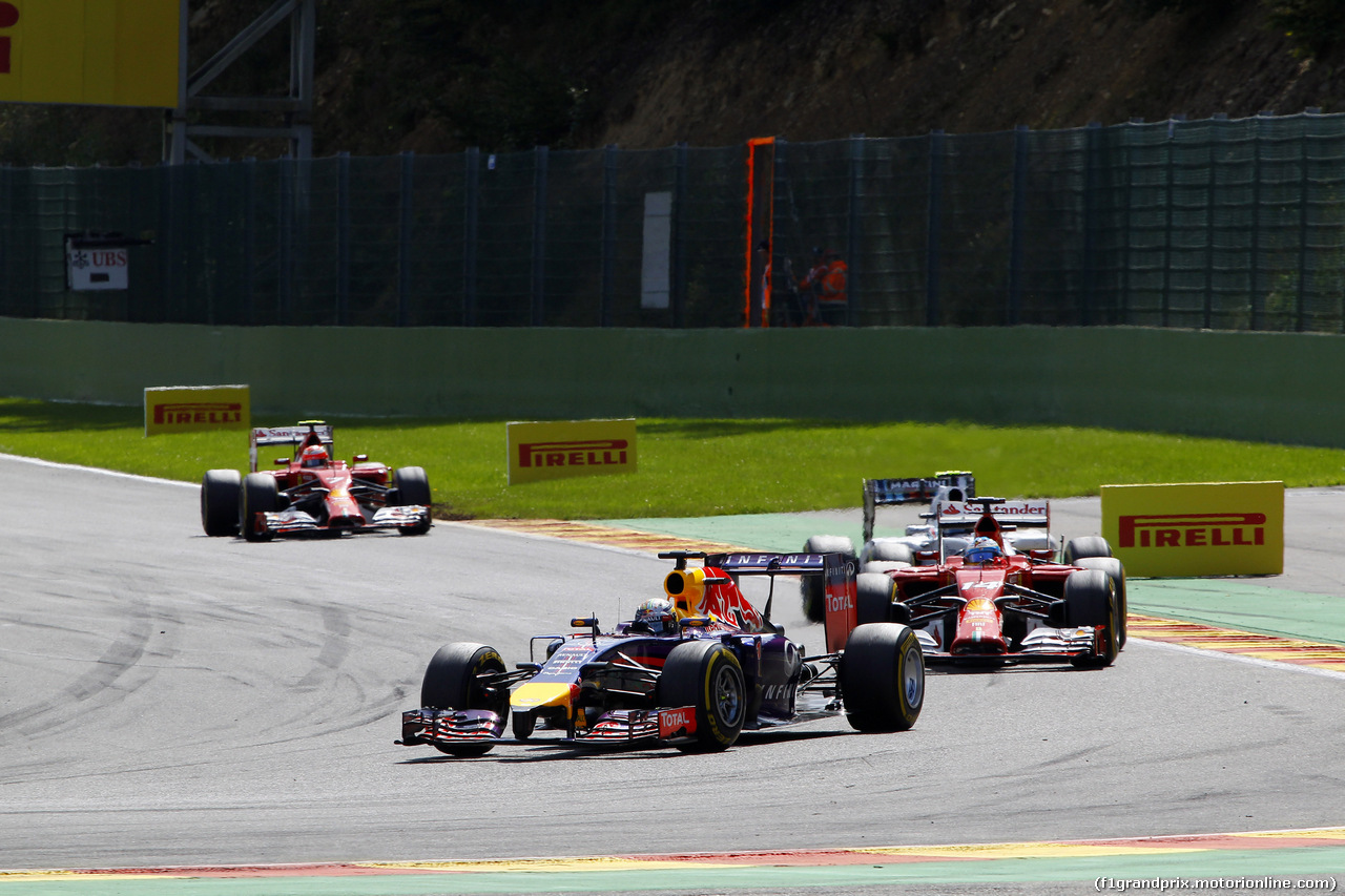 GP BELGIO, 24.08.2014- Gara, Sebastian Vettel (GER) Red Bull Racing RB10