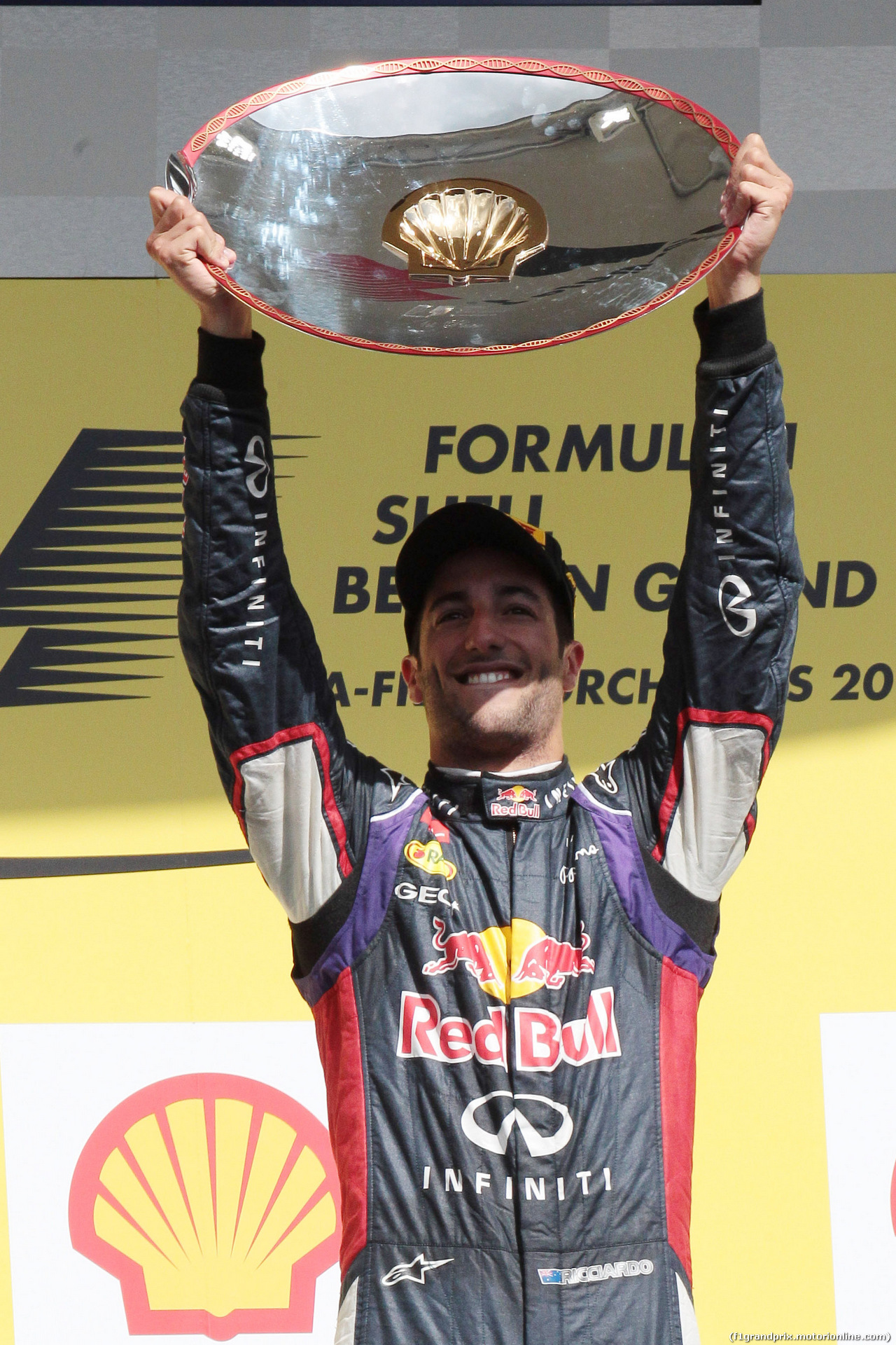 GP BELGIO, 24.08.2014- Gara, Daniel Ricciardo (AUS) Red Bull Racing RB10 vincitore
