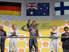 GP BELGIO, 24.08.2014- Gara, Adrian Newey (GBR), Red Bull Racing , Technical Operations Director, secondo Nico Rosberg (GER) Mercedes AMG F1 W05, Daniel Ricciardo (AUS) Red Bull Racing RB10 vincitore e terzo Valtteri Bottas (FIN) Williams F1 Team FW36