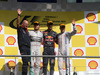 GP BELGIO, 24.08.2014-Gara, Daniel Ricciardo (AUS) Red Bull Racing RB10 vincitore, secondo Nico Rosberg (GER) Mercedes AMG F1 W05, terzo Valtteri Bottas (FIN) Williams F1 Team FW36 e Adrian Newey (GBR), Red Bull Racing , Technical Operations Director