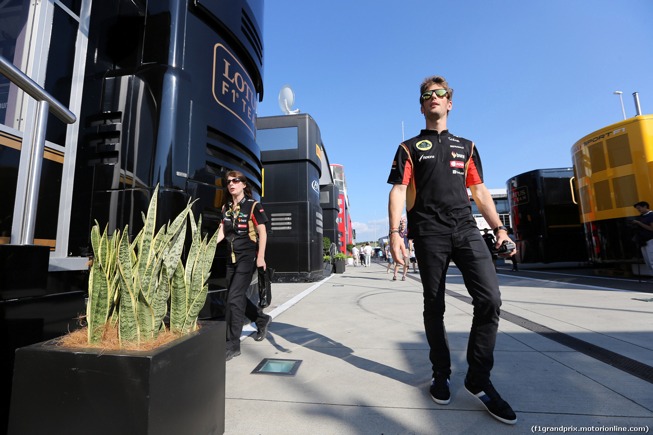 GP BELGIO, 24.07.2014- Romain Grosjean (FRA) Lotus F1 Team E22