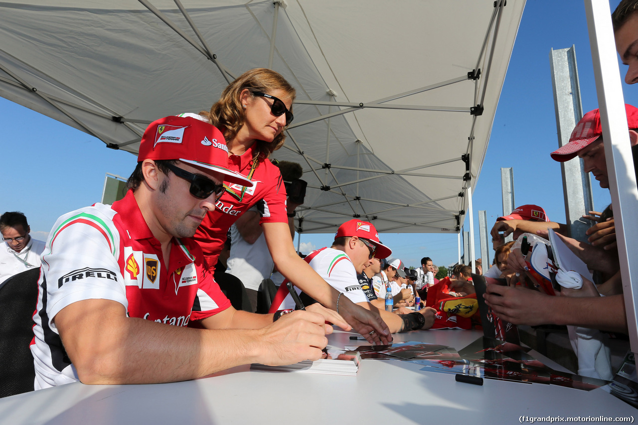 GP BELGIO, 24.07.2014- Autograph session, Fernando Alonso (ESP) Ferrari F14-T