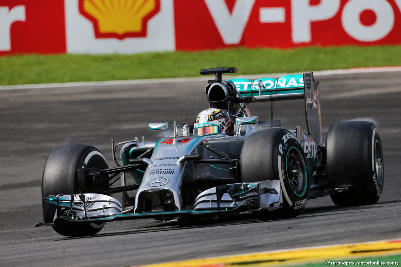 GP BELGIO, 23.08.2014- Prove Libere 3, Lewis Hamilton (GBR) Mercedes AMG F1 W05